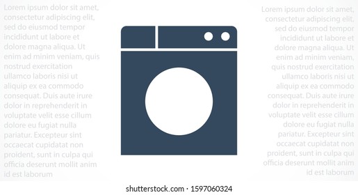 Washer icon. Appliance vector icon. Washer icon vector. Washer thin line design. Vector image.Washing machine icon vector design template Washing machine