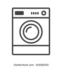 Washer icon. Appliance vector icon. Washer icon vector. Washer thin line design. Vector image.