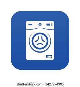 Washer icon blue vector isolated on white background