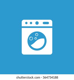 washer icon, on blue background