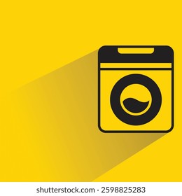 washer icon with shadow yellow background