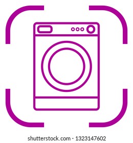 Washer icon vector in purple focus. White background