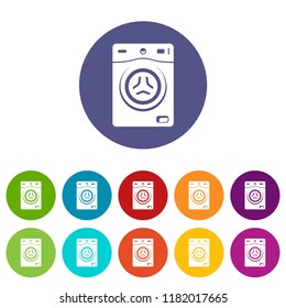 Washer icons color set vector for any web design on white background