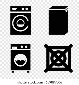 Washer icons set. set of 4 washer filled icons such as washing machine