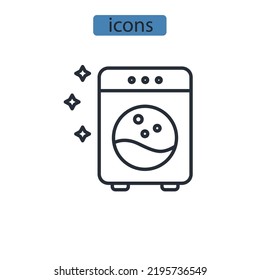 Washer icons  symbol vector elements for infographic web