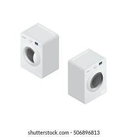 Washer Isometric Vector Illustration Created For Mobile, Web, Decor, Print Products, Application on white background