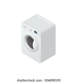 Washer Isometric Vector Illustration Created For Mobile, Web, Decor, Print Products, Application on white background