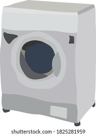 Washer. Wäsche und Trocknung. Symbol, Aufkleber. Vektorbild.