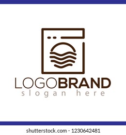 washer laundry logo vector element. laundry logo template