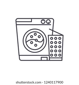 Washer line icon concept. Washer vector linear illustration, symbol, sign