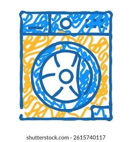 washer machine appliance doodle icon sketch vector. washer machine appliance sign. isolated symbol illustration