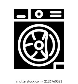 washer machine appliance glyph icon vector. washer machine appliance sign. isolated contour symbol black illustration
