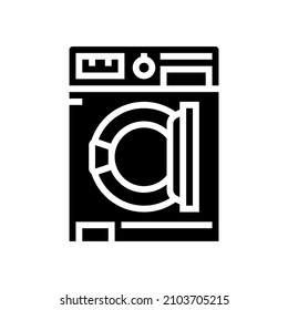 washer machine glyph icon vector. washer machine sign. isolated contour symbol black illustration