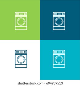Washer machine green and blue material color minimal icon or logo design