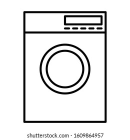Washer Machine Icon Symbol. Outline Style