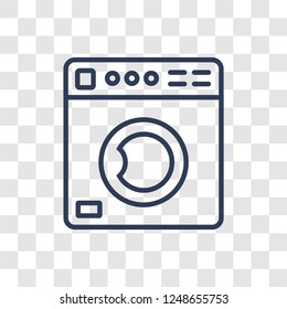 Washer machine icon. Trendy linear Washer machine logo concept on transparent background from Smarthome collection