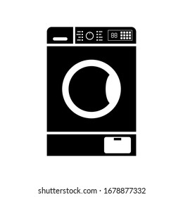 Washer machine icon, tumble dryer sign design. 