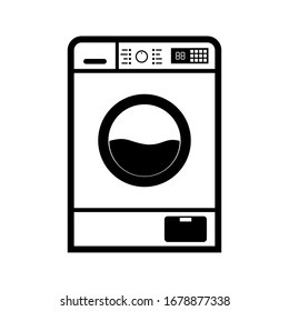 Washer machine icon, tumble dryer sign design. 