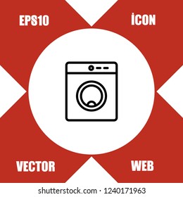 Washer machine icon vector