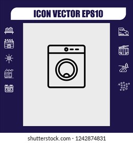 Washer machine icon vector