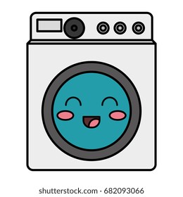 washer machine kawaii character