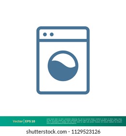 Washer Machine Laundry Icon Vector Logo Template Illustration Design. Vector EPS 10.
