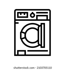 washer machine line icon vector. washer machine sign. isolated contour symbol black illustration
