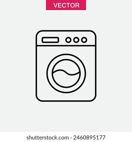 Washer machine line icon vector flat trendy style illustration for web and app..eps