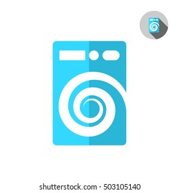 Washer machine logo on white background, cleaning and purification concept logo, 2d vector illustration, eps 8