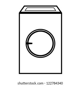 Washer machine on a white background, illustration