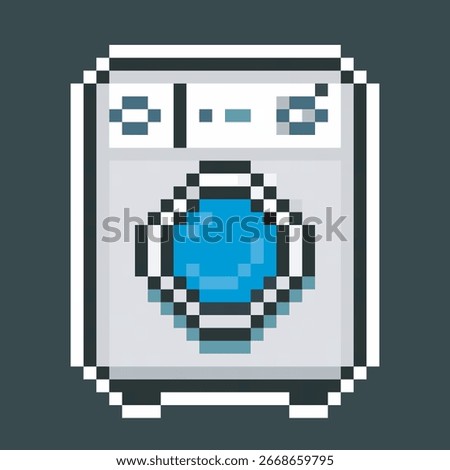 washer machine in pixel art style 