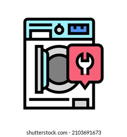 Washer Machine Repair Color Icon Vector. Washer Machine Repair Sign. Isolated Symbol Illustration