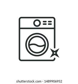 Washer - minimal line web icon. simple vector illustration. concept for infographic, website or app.
