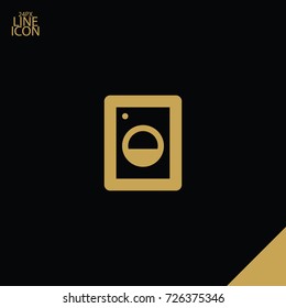 Washer minimal vector icon. Washing machine flat line icon for websites and mobile minimalistic flat design.
