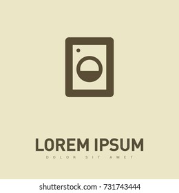Washer minimal vector icon. Washing machine flat line icon for websites and mobile minimalistic flat design.
