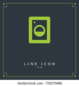Washer minimal vector icon. Washing machine flat line icon for websites and mobile minimalistic flat design.