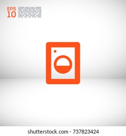 Washer minimal vector icon. Washing machine flat line icon for websites and mobile minimalistic flat design.
