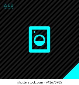 Washer minimal vector icon. Washing machine flat line icon for websites and mobile minimalistic flat design.