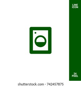 Washer minimal vector icon. Washing machine flat line icon for websites and mobile minimalistic flat design.