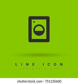Washer minimal vector icon. Washing machine flat line icon for websites and mobile minimalistic flat design.
