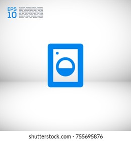 Washer minimal vector icon. Washing machine flat line icon for websites and mobile minimalistic flat design.