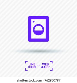 Washer minimal vector icon. Washing machine flat line icon for websites and mobile minimalistic flat design.
