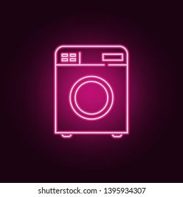 Washer neon icon. Elements of Kitchen set. Simple icon for websites, web design, mobile app, info graphics