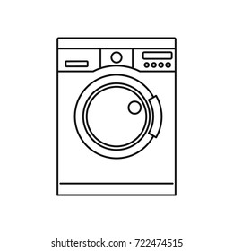 Washer outline icon vector illustration for design and web isolated on white background. Washer vector object for label web and advertising