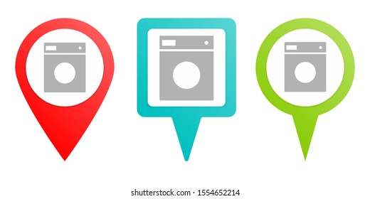 Washer pin icon. Multicolor pin vector icon