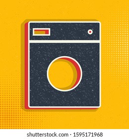 Washer pop art, retro icon. Vector illustration of pop art style