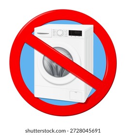 Sinal de proibição de lavadora, não use máquina de lavar