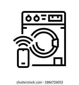 washer remote control line icon vector. washer remote control sign. isolated contour symbol black illustration