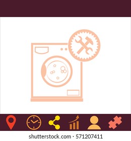 Washer repair  icon. Vector design.