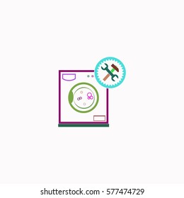 Washer repair  icon Vector design. Colored illustration.